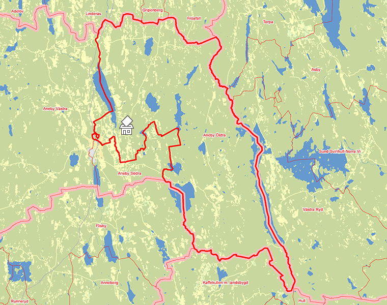 Karta över Aneby Östra