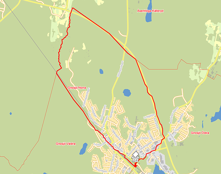 Karta över Gnosjö Norra