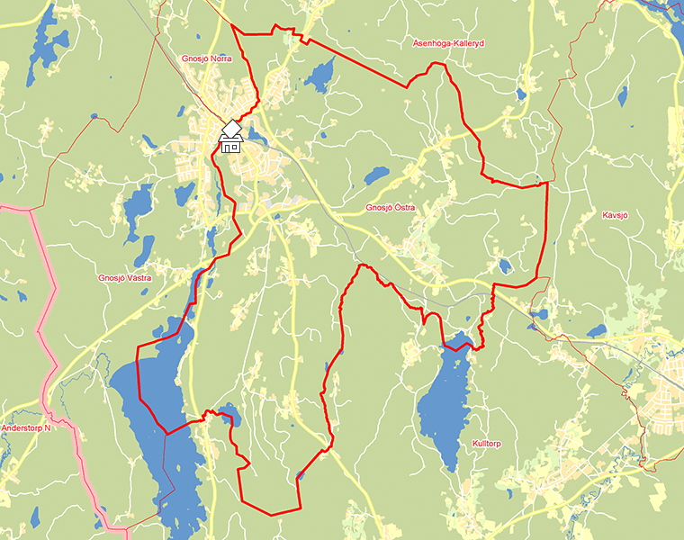 Karta över Gnosjö Östra