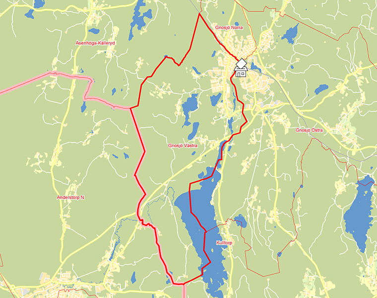 Karta över Gnosjö Västra