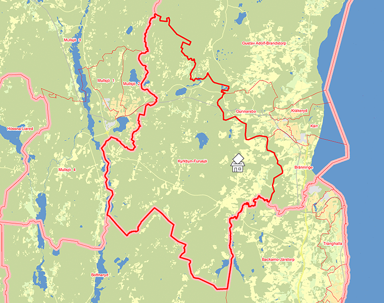 Karta över Kyrkbyn-Furusjö