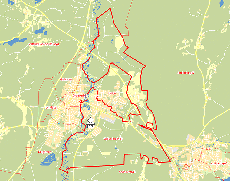 Karta över Gyllenfors-Hult