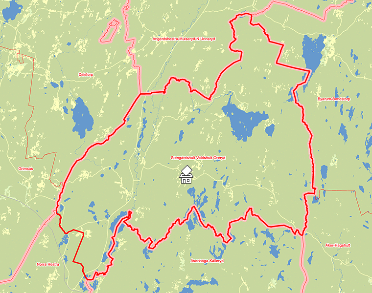 Karta över Stengårdshult-Valdshult-Öreryd