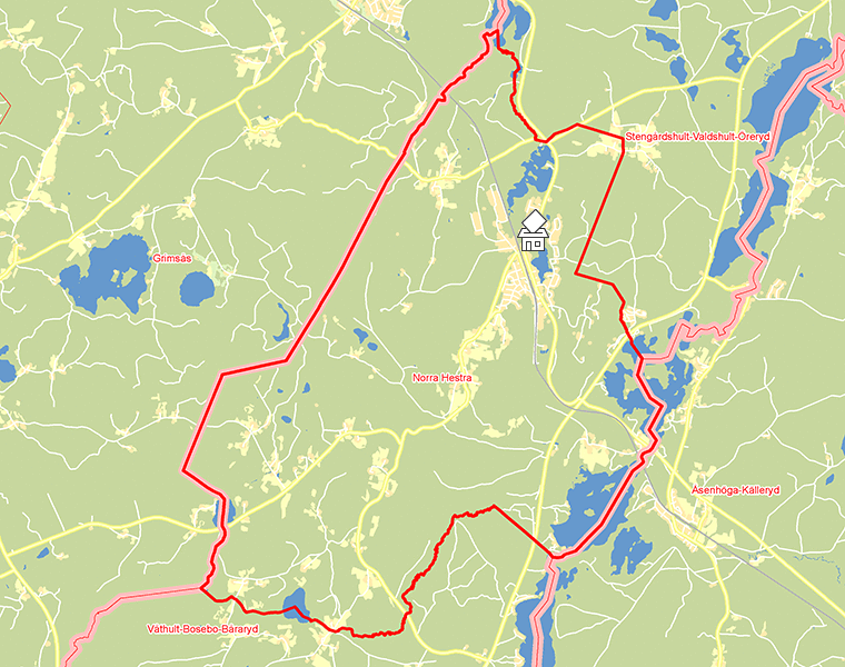 Karta över Norra Hestra