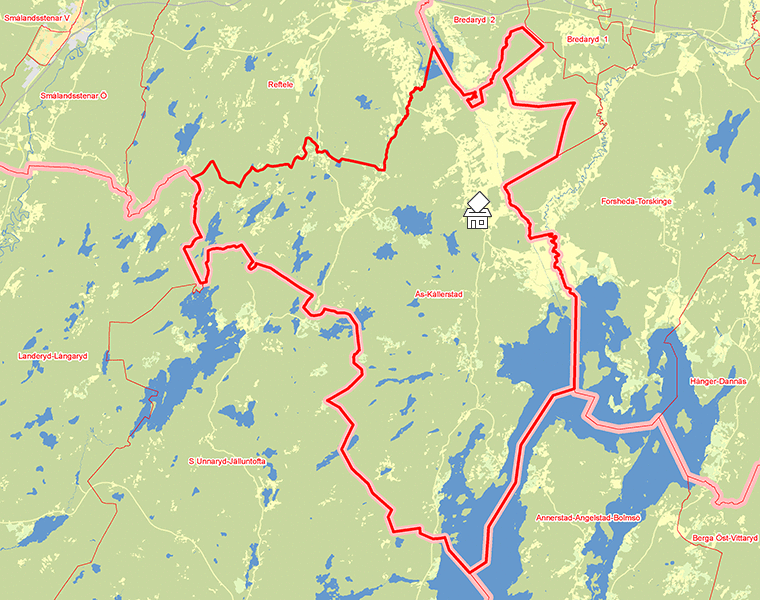 Karta över Ås-Kållerstad