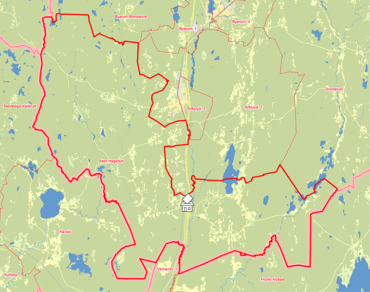 Karta över Åker-Hagshult