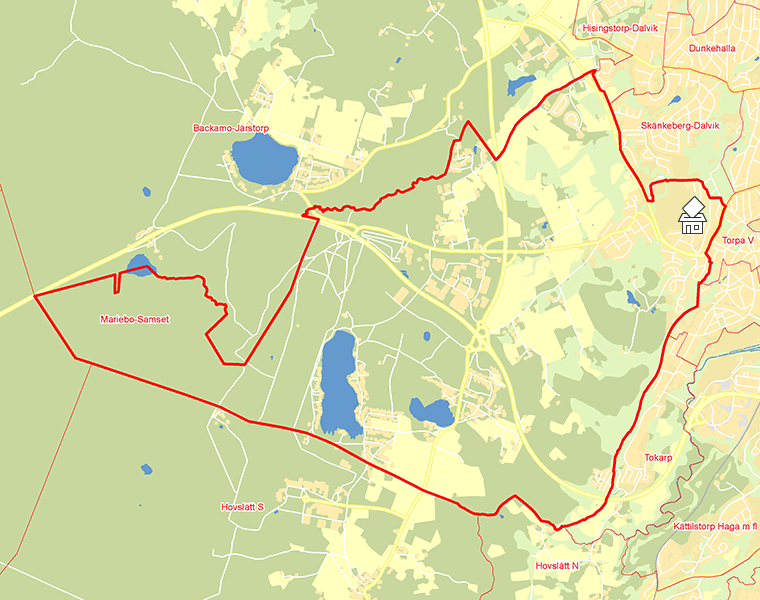 Karta över Mariebo-Samset