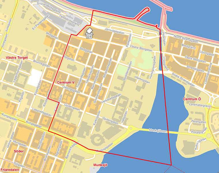 Karta över Centrum V