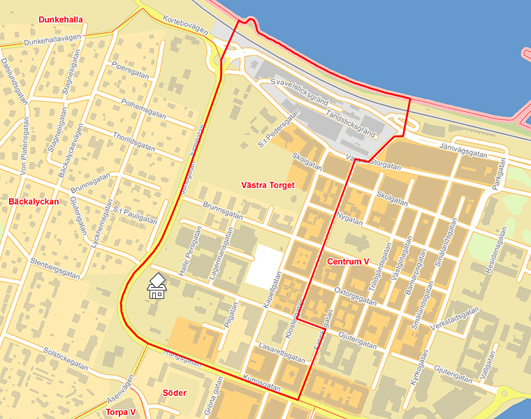 Karta över Västra Torget