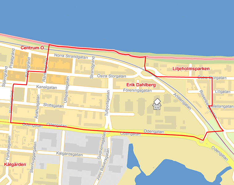 Karta över Erik Dahlberg