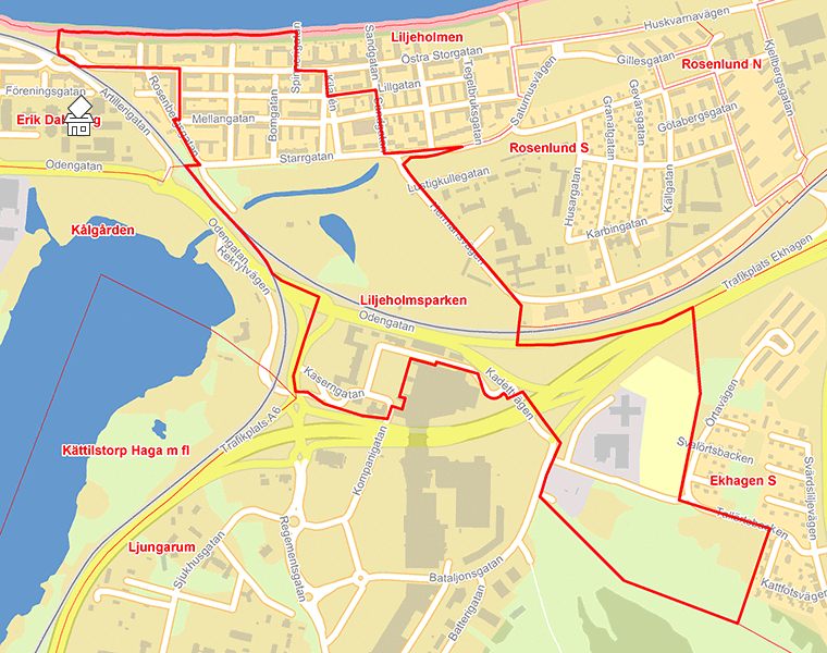 Karta över Liljeholmsparken