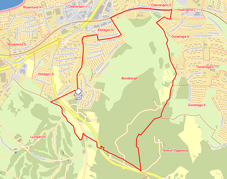 Karta över Bondberget