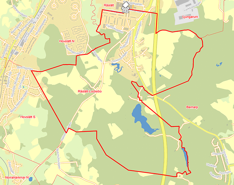 Karta över Råslätt-Lockebo