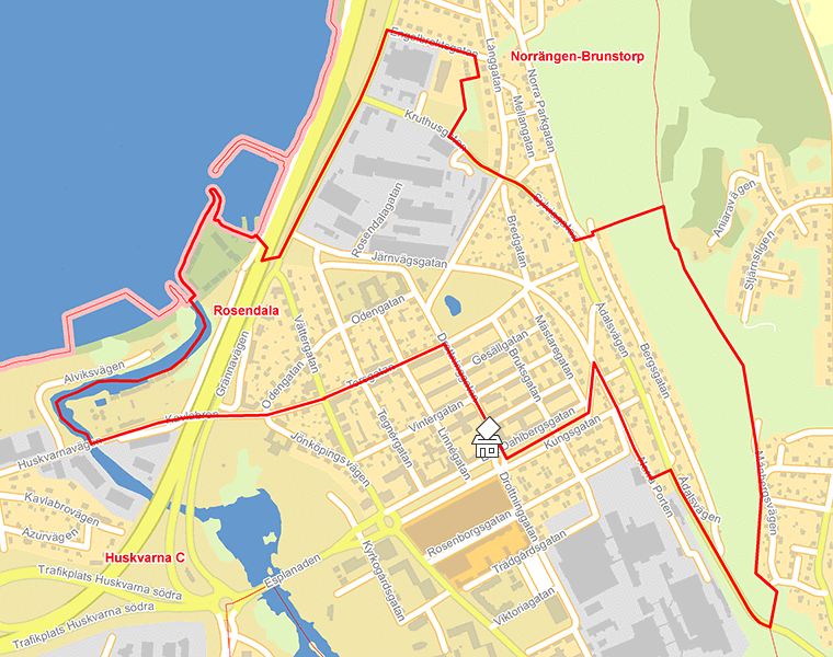 Karta över Rosendala