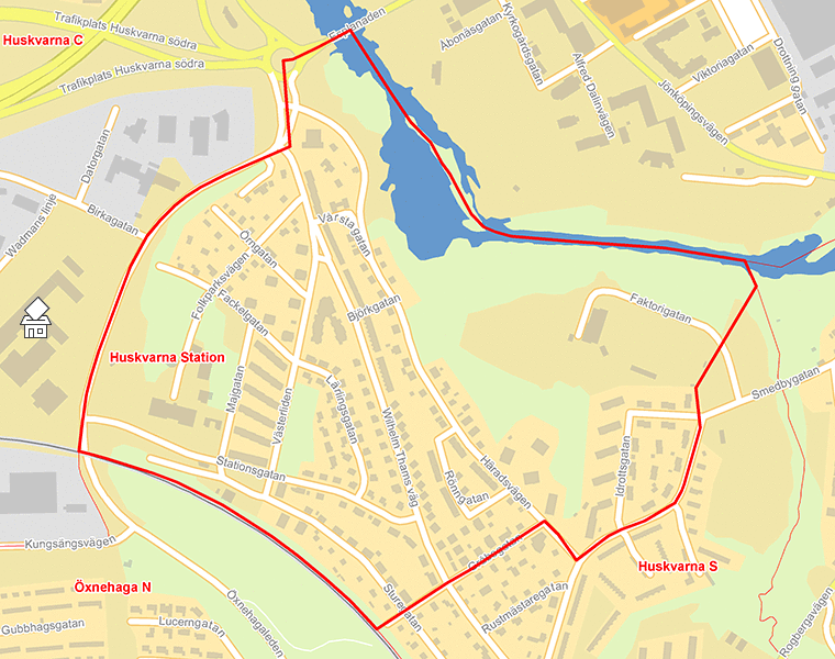Karta över Huskvarna Station