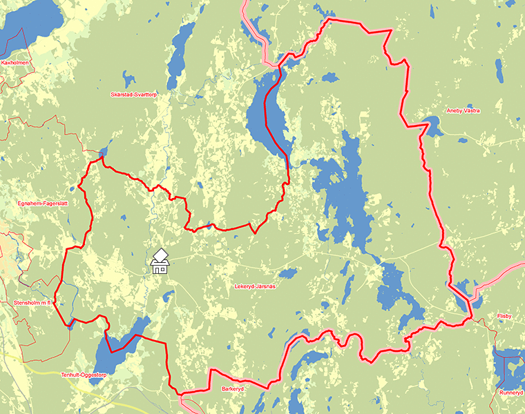 Karta över Lekeryd-Järsnäs