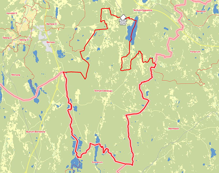 Karta över Tenhult-Ödestugu