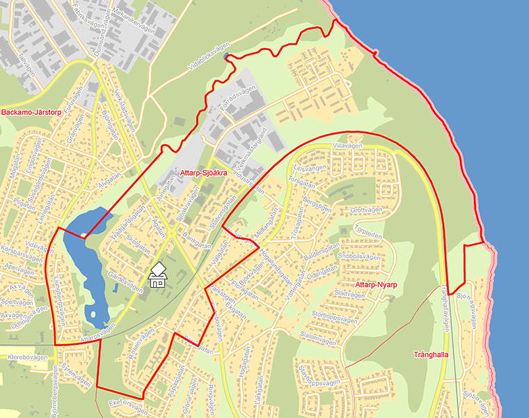 Karta över Attarp-Sjöåkra