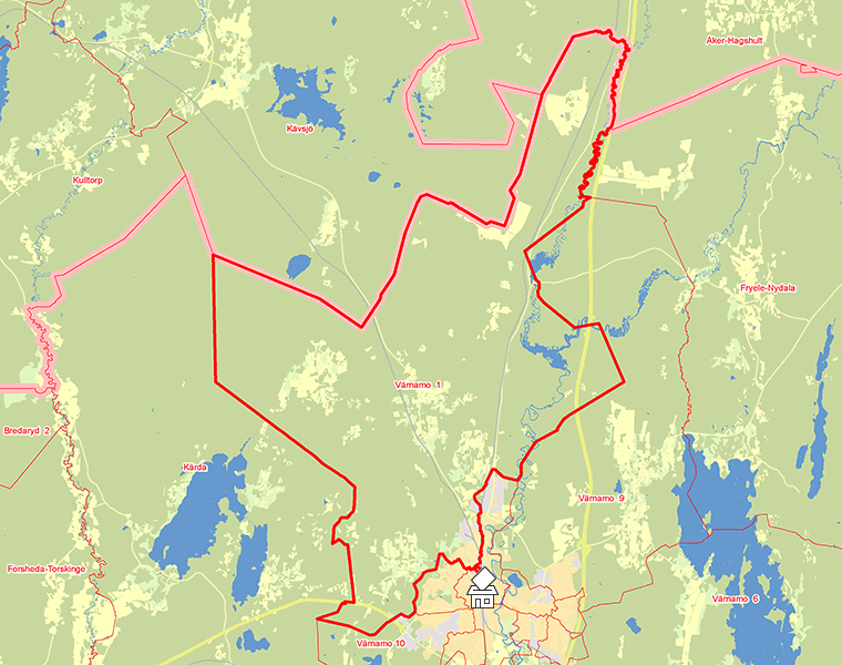 Karta över Värnamo  1