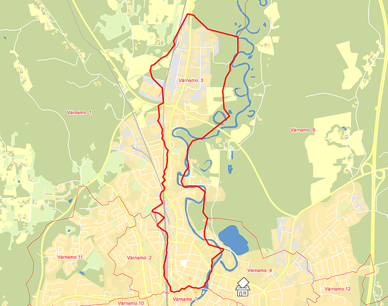 Karta över Värnamo  3