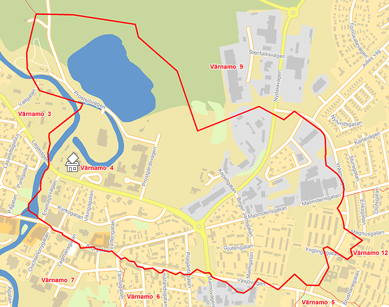 Karta över Värnamo  4