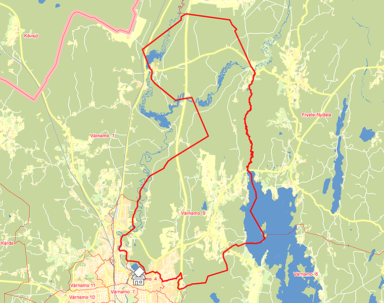 Karta över Värnamo  9