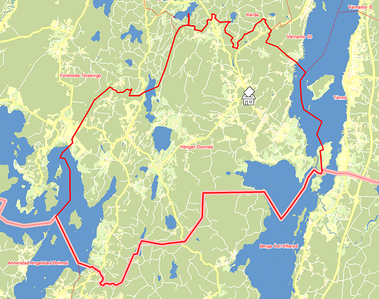Karta över Hånger-Dannäs