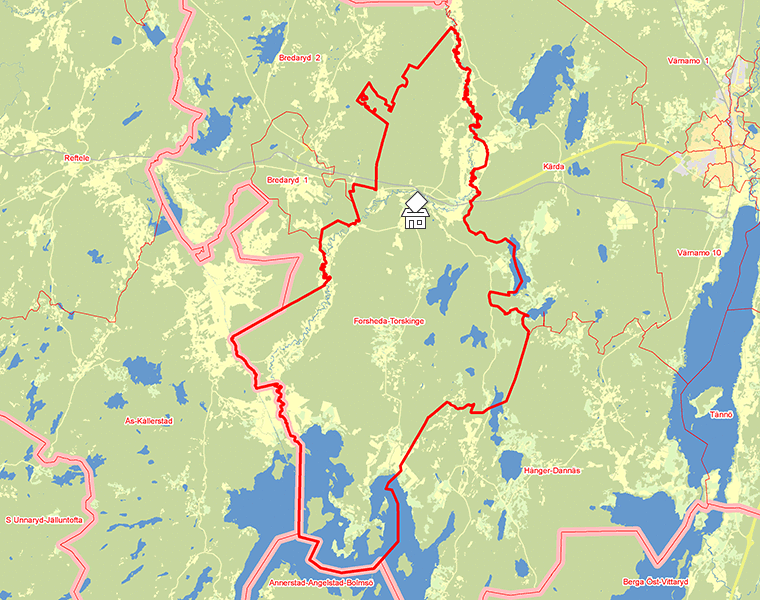 Karta över Forsheda-Torskinge