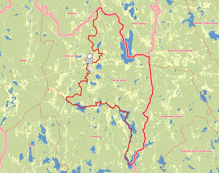 Karta över Sävsjö Vallsjö