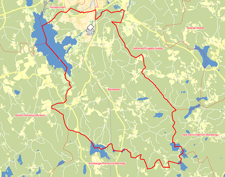 Karta över Bäckseda