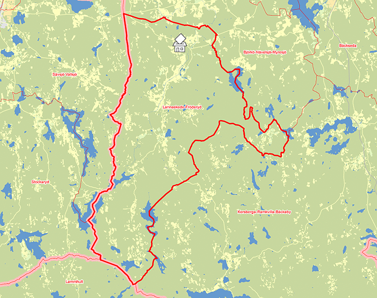 Karta över Lannaskede-Fröderyd