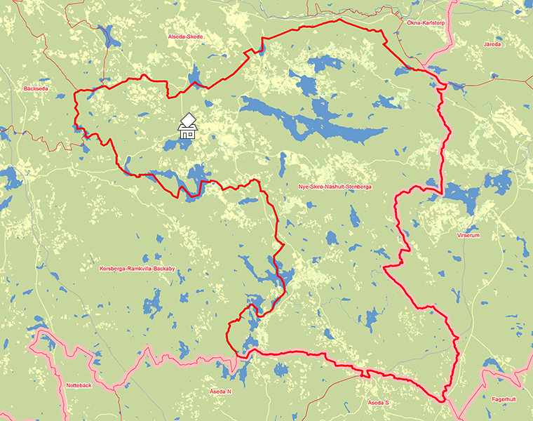 Karta över Nye-Skirö-Näshult-Stenberga