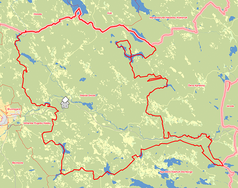 Karta över Alseda-Skede