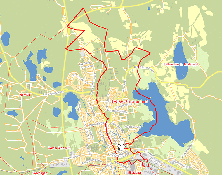 Karta över Sjöängen/Prästängen m.fl.