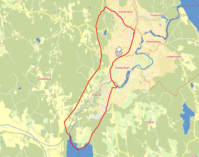 Karta över Ängaryd