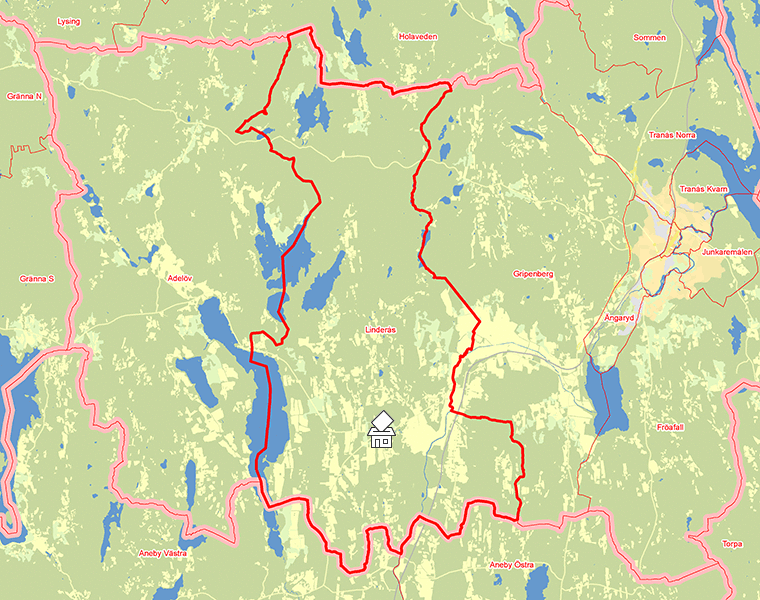 Karta över Linderås