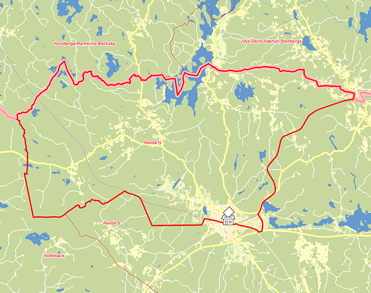 Karta över Åseda N