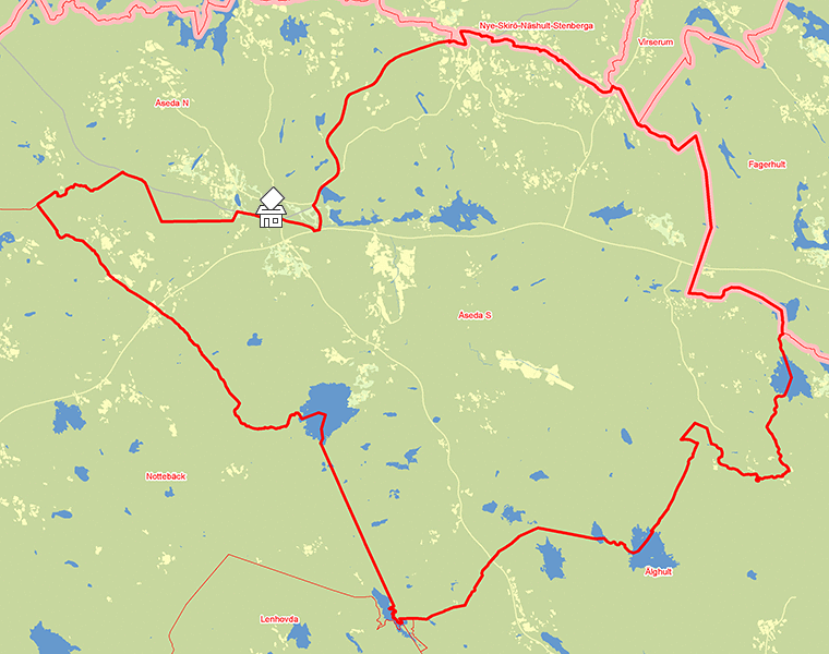 Karta över Åseda S