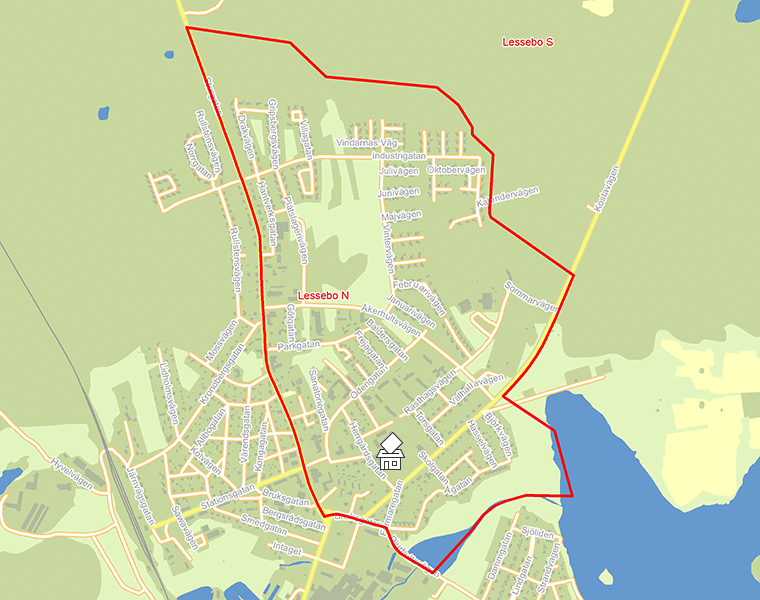 Karta över Lessebo N