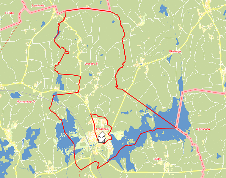 Karta över Lessebo S