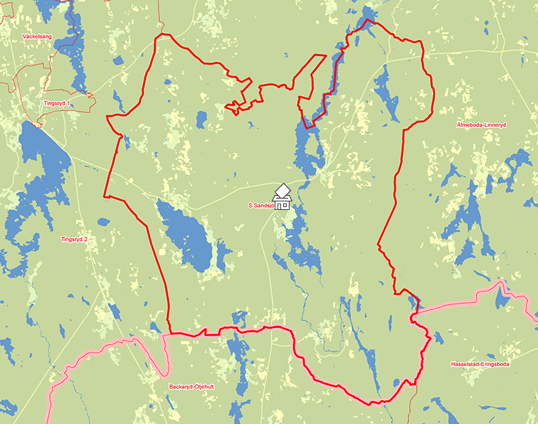 Karta över S Sandsjö