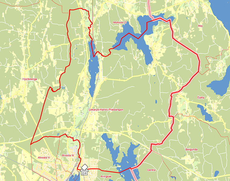 Karta över Lekaryd-Härlöv-Prästängen