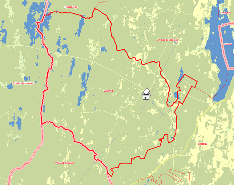 Karta över Vislanda