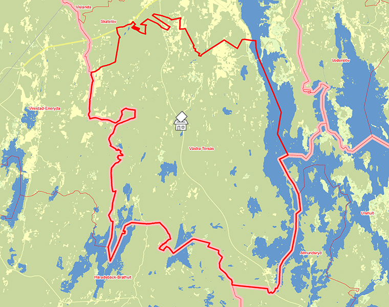 Karta över Västra Torsås
