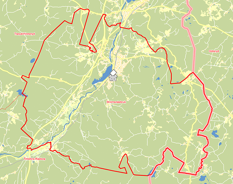 Karta över Strömsnäsbruk