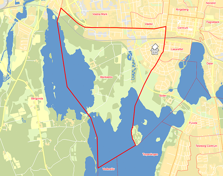 Karta över Bäckaslöv