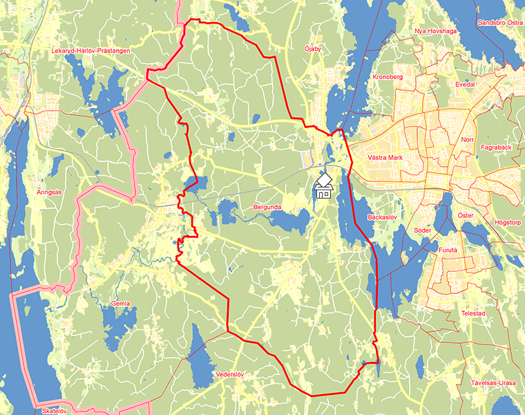 Karta över Bergunda