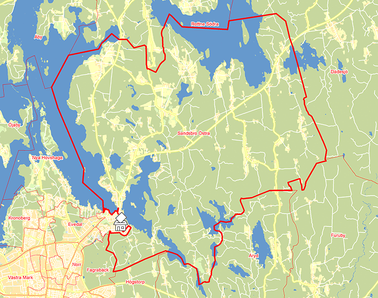 Karta över Sandsbro Östra