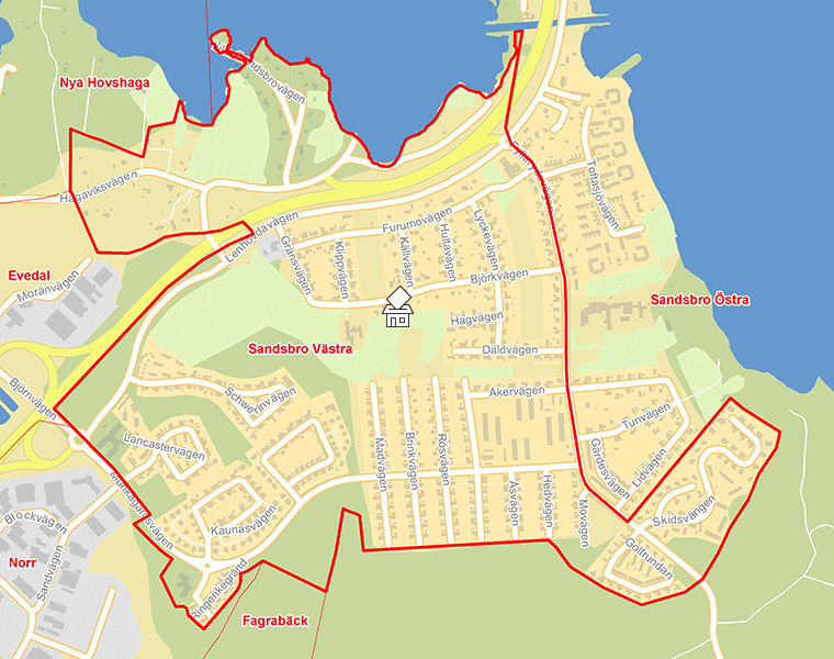 Karta över Sandsbro Västra
