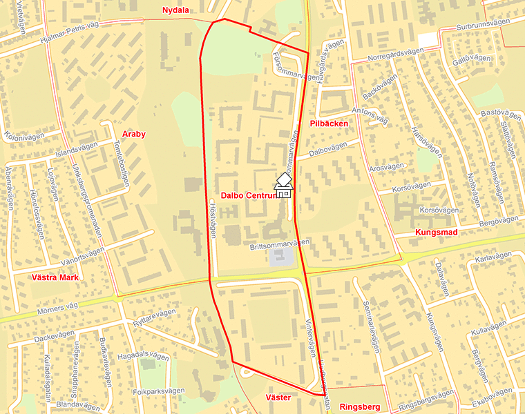 Karta över Dalbo Centrum